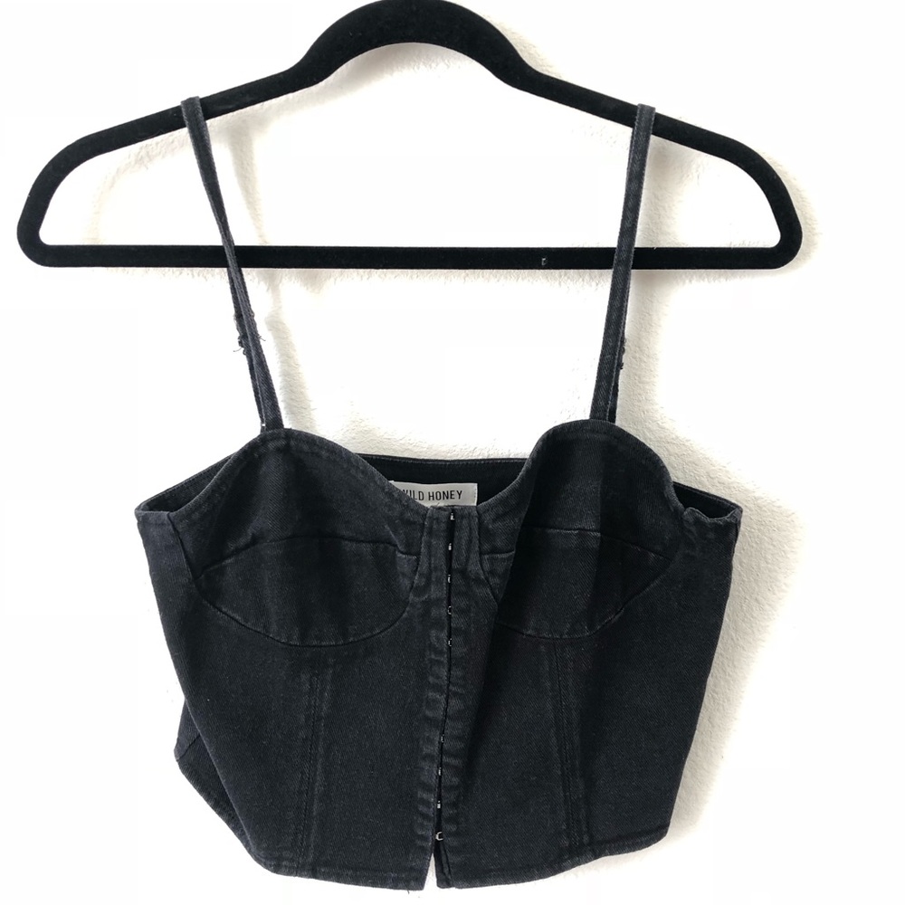 Wild honey cropped denim tee